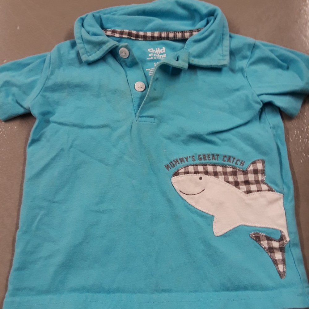 Mommy's Great Catch turquoise polo shirt